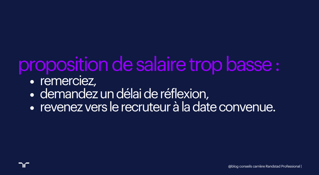 négocier un salaire trop bas après une proposition d'embauche